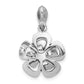 Sterling Silver Polished & Antiqued Marcasite Flower Pendant