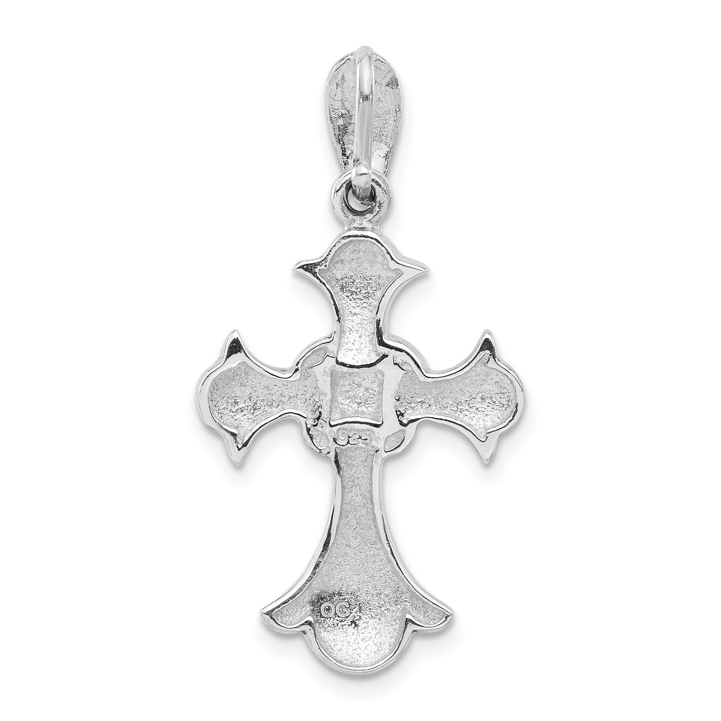 Sterling Silver Antiqued Marcasite & Fw Cultured Pearl Cross Pendant