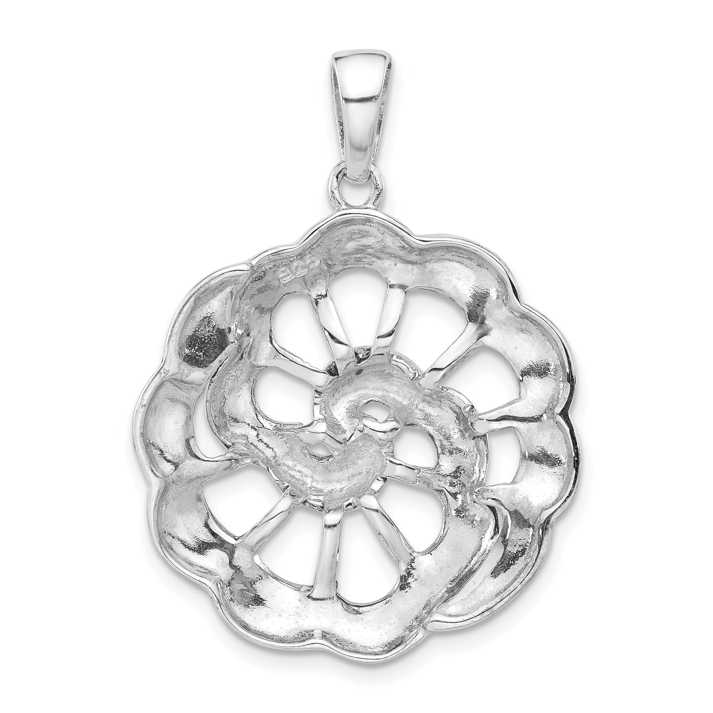 Sterling Silver Antiqued Marcasite Floral Pendant