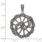 Sterling Silver Antiqued Marcasite Floral Pendant