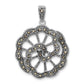 Sterling Silver Antiqued Marcasite Floral Pendant