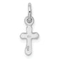 Sterling Silver Rh-Pltd Child'S Dec Blue Preciosca Crystal Cross Pendant