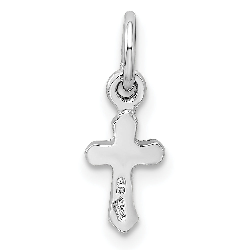 Sterling Silver Rh-Pltd Child'S Nov Yellow Preciosca Crystal Cross Pendant