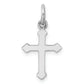 Sterling Silver Rh Plated Child'S Polished Cross Pendant