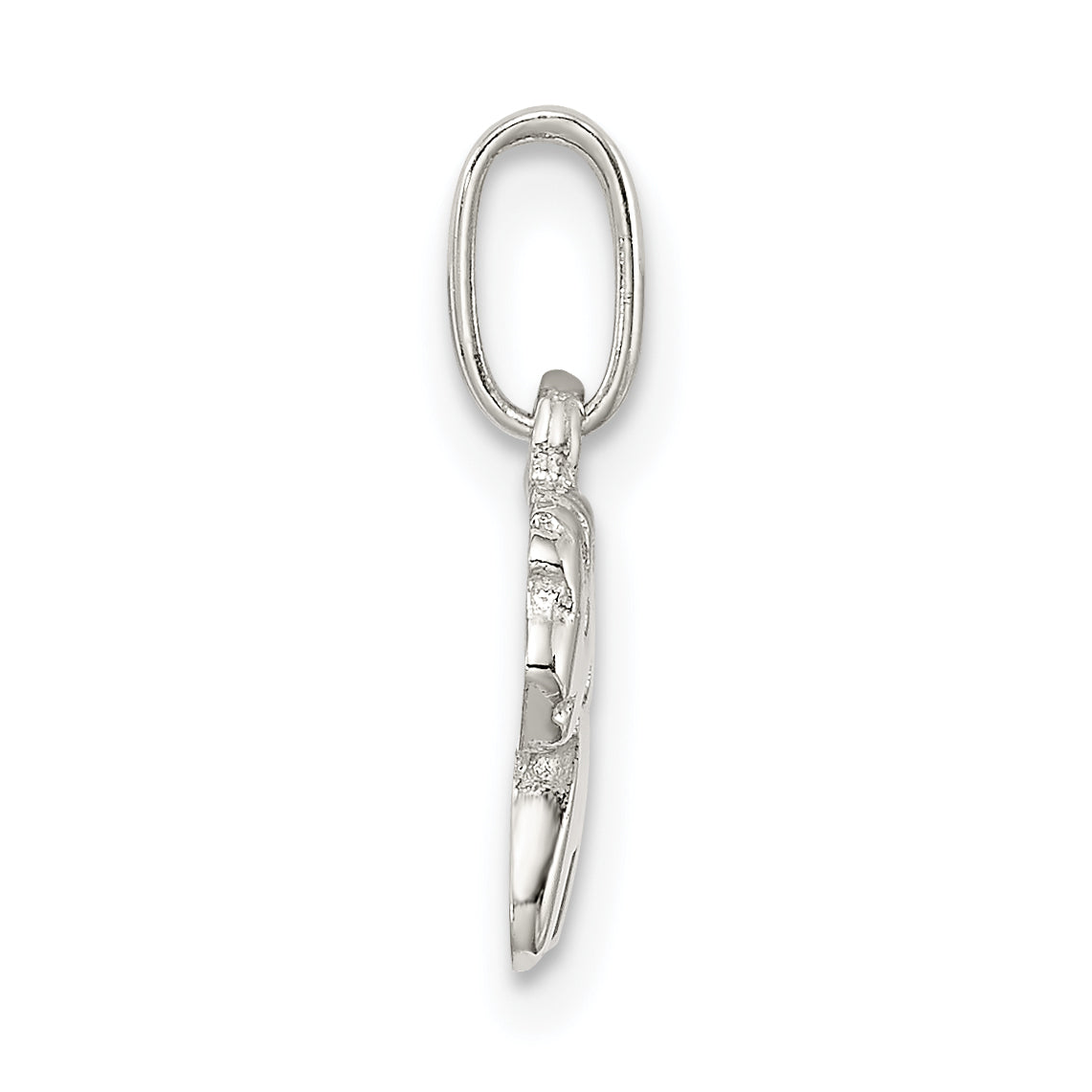 Sterling Silver Rhodium-Plated Polished Pony Children'S Pendant