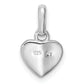 Sterling Silver Rh-Plated Pink Glitter Enameled Heart Children'S Pendant