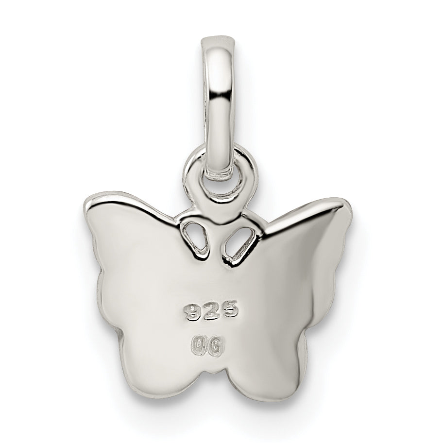 Sterling Silver Enamel Kid'S Butterfly Pendant