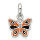 Sterling Silver Enamel Kid'S Butterfly Pendant