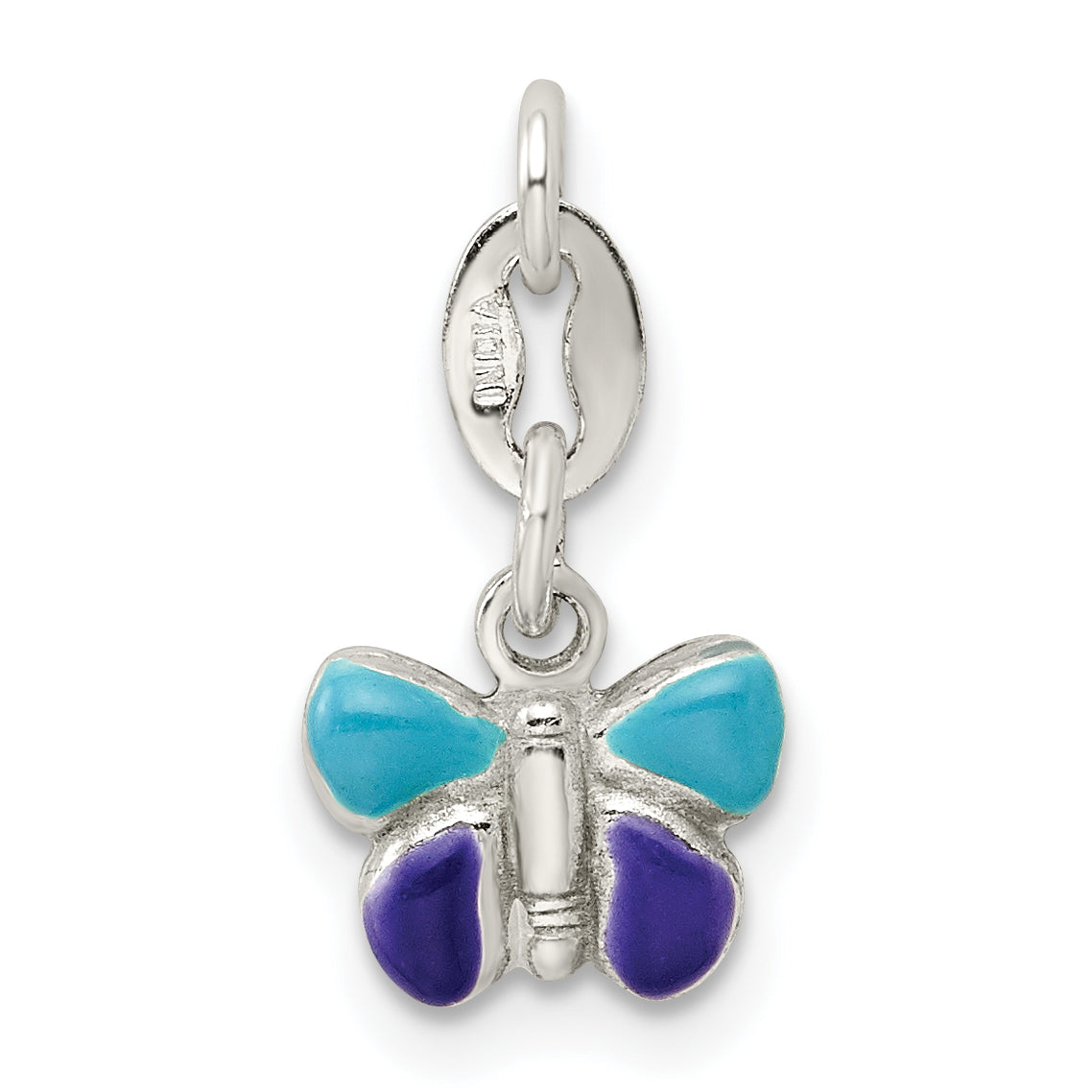 Sterling Silver Enamel Butterfly Pendant