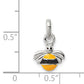 Sterling Silver Children'S Yellow/Black Enameled Bee Pendant