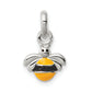 Sterling Silver Children'S Yellow/Black Enameled Bee Pendant