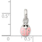 Sterling Silver Polished Pink & Black Enameled Ladybug Children'S Pendant