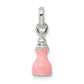 Sterling Silver Children'S Pink Enameled Princess Pendant