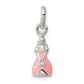 Sterling Silver Children'S Pink Enameled Princess Pendant