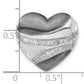 Sterling Silver W/ Black Rhodium Polished & Satin Cz Heart Chain Slide Pendant