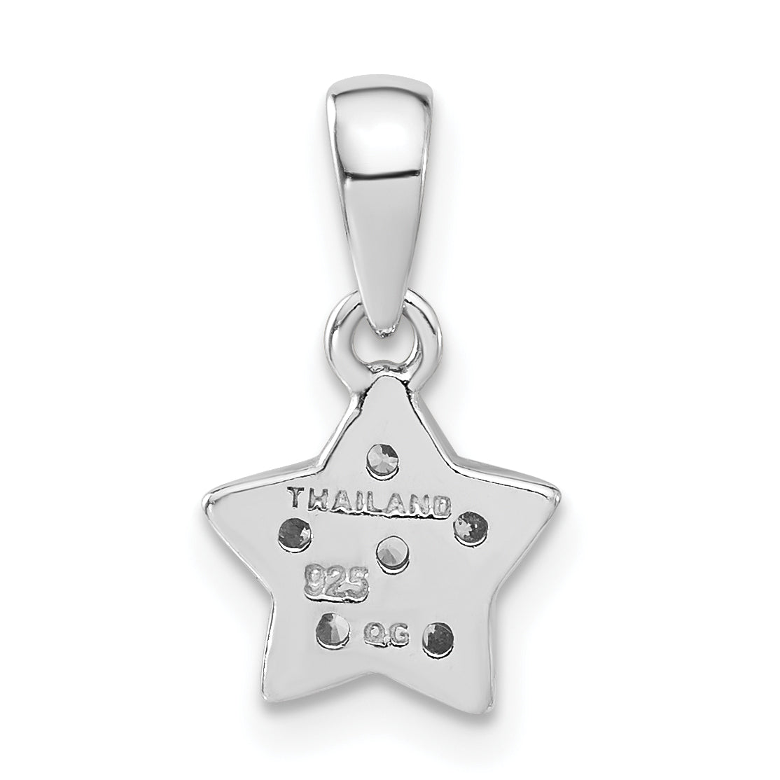 Sterling Silver Polished Cz Star Pendant