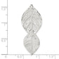 Sterling Silver Polished & Textured Double Leaf Chain Slide Pendant