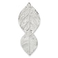 Sterling Silver Polished & Textured Double Leaf Chain Slide Pendant