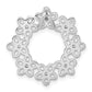 Sterling Silver Polished Beaded Cz Flower Circle Chain Slide Pendant