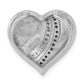 Sterling Silver W/ Black Rhodium White & Enamel Cz Heart Chain Slide Pendant