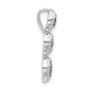 Sterling Silver W/ Black Rhodium Synthetic Stones Chain Slide Pendant