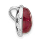 Sterling Silver Polished Synthetic Red Bead Chain Slide Pendant