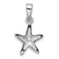 Sterling Silver Rhodium Created Blue Opal Starfish Pendant