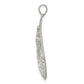 Sterling Silver Polished Filigree Diamond-Cut Teardrop Pendant