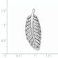 Sterling Silver Rhodium-Plated Polished Cz Leaf Chain Slide Pendant