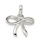 Sterling Silver Polished Diamond Bow Pendant