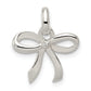 Sterling Silver Polished Diamond Bow Pendant