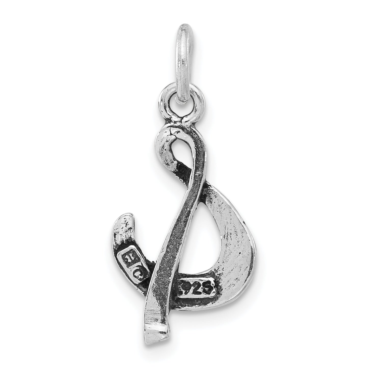 Sterling Silver Polished & Antiqued Symbol Pendant