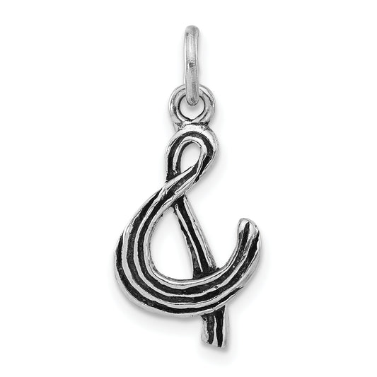 Sterling Silver Polished & Antiqued Symbol Pendant