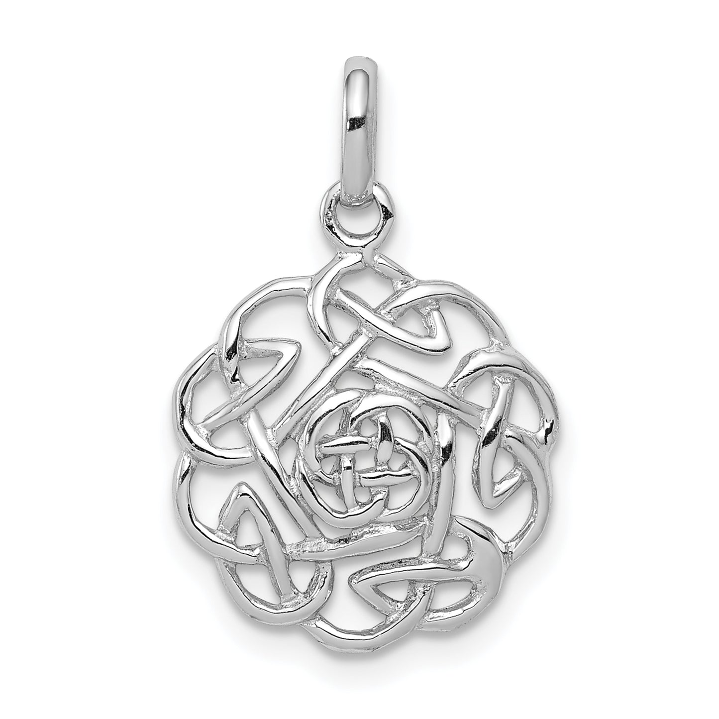 Sterling Silver Rhodium-Plated Polished Celtic Pendant