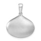 Sterling Silver Sparkle-Cut Satin Wide Teardrop Pendant