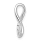 Sterling Silver Polished & Satin Cz Twisted Link Chain Slide Pendant