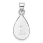 Sterling Silver Rhodium Polished Lab Created Turquoise Teardrop Pendant