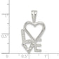 Sterling Silver Polished L Heart V E Chain Slide Pendant