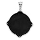 Sterling Silver Rhodium-Plated Fancy Diamond Cut Onyx Pendant