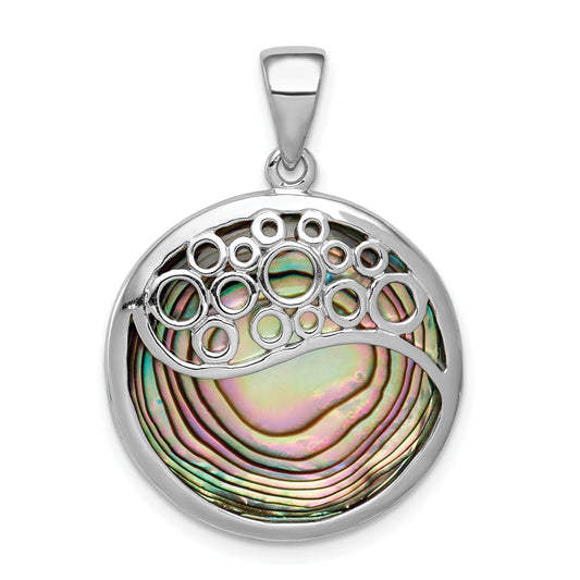 Sterling Silver Rhodium-Plated Abalone Pendant