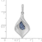 Sterling Silver Polished & Satin White Blue Cz Pendant