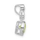 Sterling Silver Polished Green & Clear Cz Circles Chain Slide Pendant