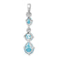 Sterling Silver Rhodium-Plated Blue Topaz Pendant