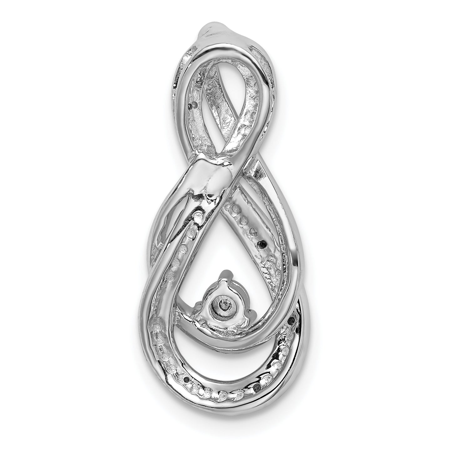 Sterling Silver Rhodium Diam. Infinity Symbol Slide Pendant