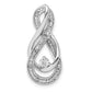 Sterling Silver Rhodium Diam. Infinity Symbol Slide Pendant