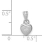 Sterling Silver Rhodium-Plated Polished Cz Heart Children'S Pendant