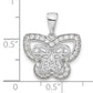 Sterling Silver Rhodium-Plated Polished Cz Butterfly Pendant