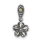 Sterling Silver Antiqued Marcasite Flower Pendant