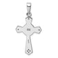 Sterling Silver Rhodium-Plated Cz / Created Opal Cross Pendant