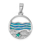 Sterling Silver Rhodium-Plated Created Opal Starfish Ocean Pendant